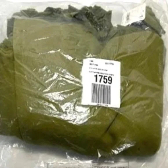 FREE PEOPLE Button Down Sweatshirt Size XS Army Green - Picture 7 of 7